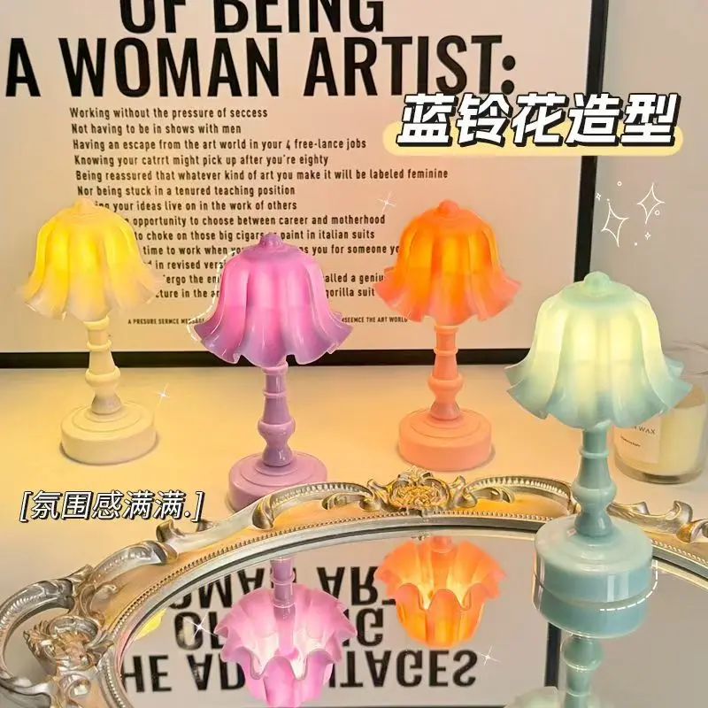 الإبداعية الرجعية مصباح طاولة صغير قسط بسيط السرير ضوء الليل سطح المكتب السرير المحيطة ضوء هدية عيد ميلاد مصباح #2