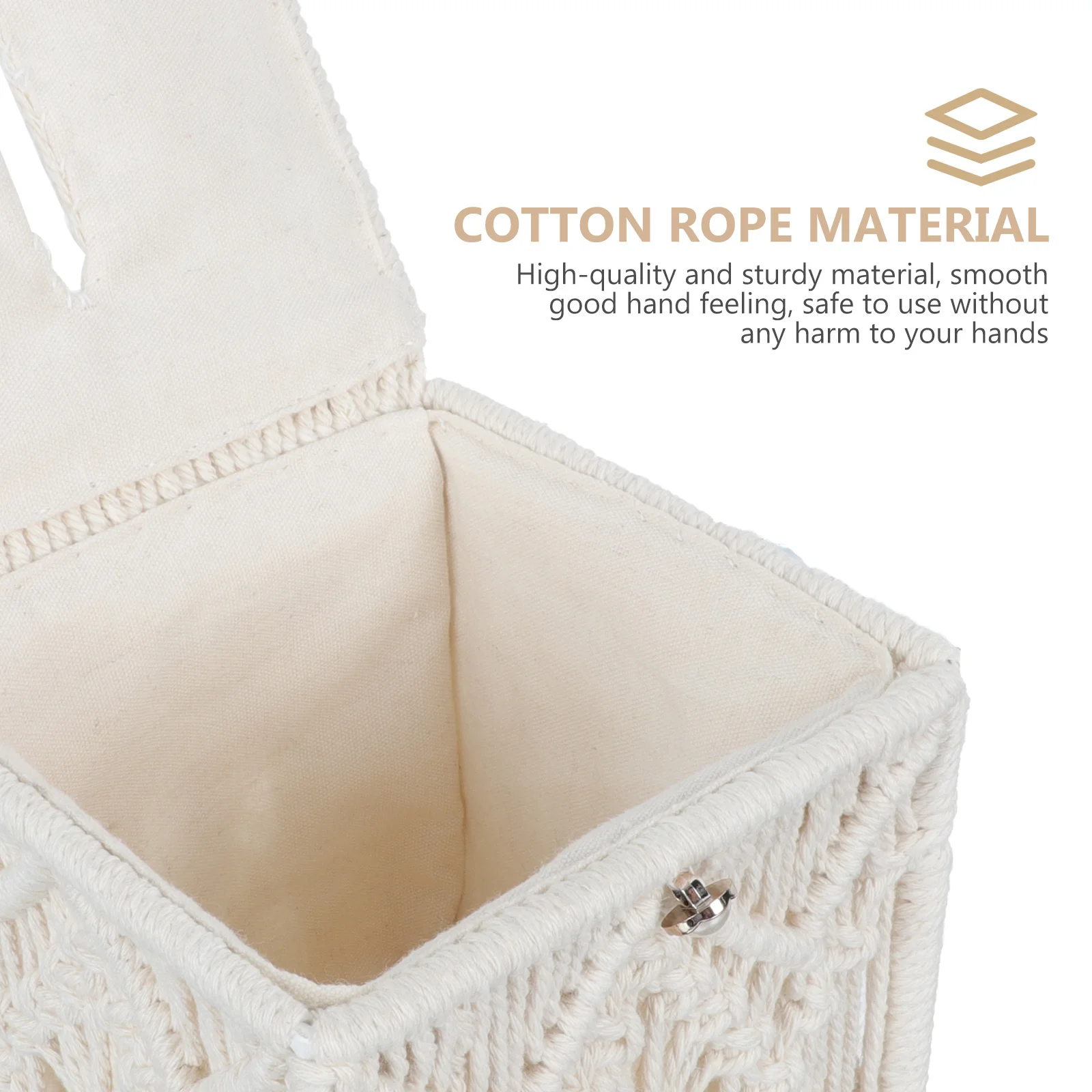 

Cotton Rope Tissue Holder Retro Woven Box Beige Practical Storage for Living Room Bedroom Hotel Car Simple Creative Design