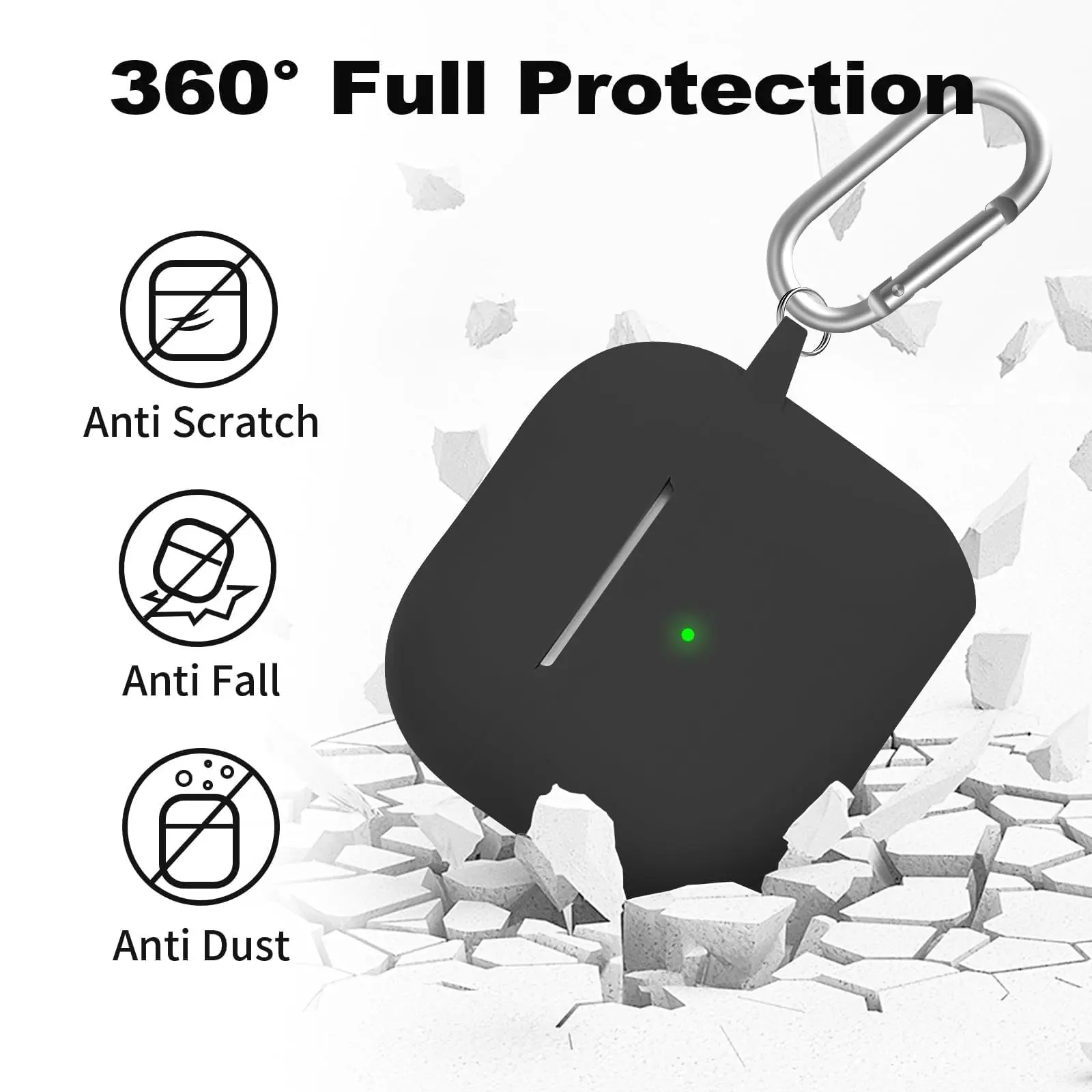 Funda para Airpods de 4 generación con Kit de limpieza, llavero, protección contra caídas, estuche de carga inalámbrica para Airpods 4, para mujeres y hombres