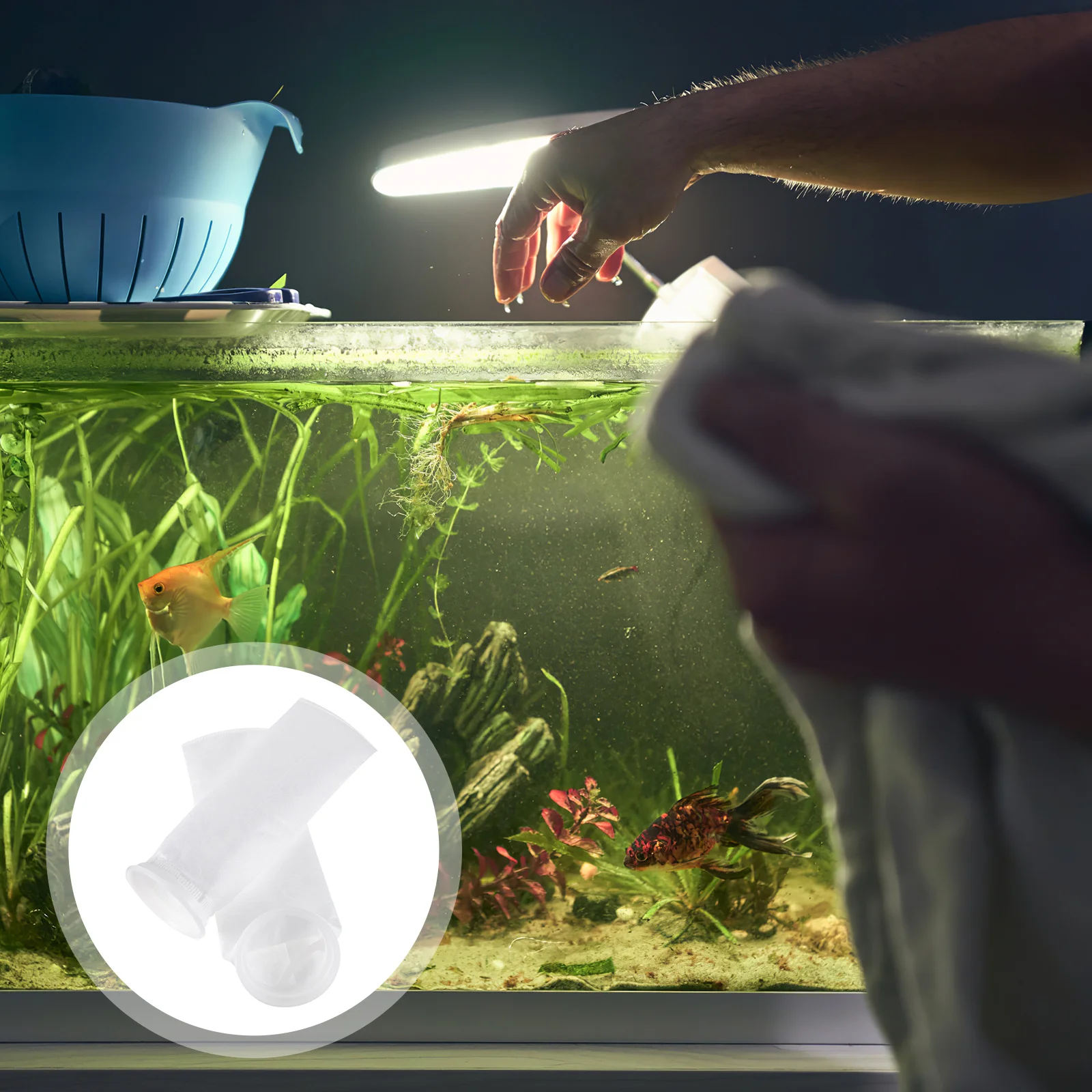 

2Pcs Filter Bags 200Um Premium Reusable Aquarium Filter Socks for Fish Tank Marine Freshwater Heavy Duty Solid Construction