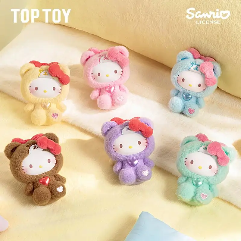 

Toptoy Hellokitty Тедди пижамная серия виниловый тренд-сюрприз слепая коробка сумка кулон украшения украшенный Hello Kitty подарок на день рождения