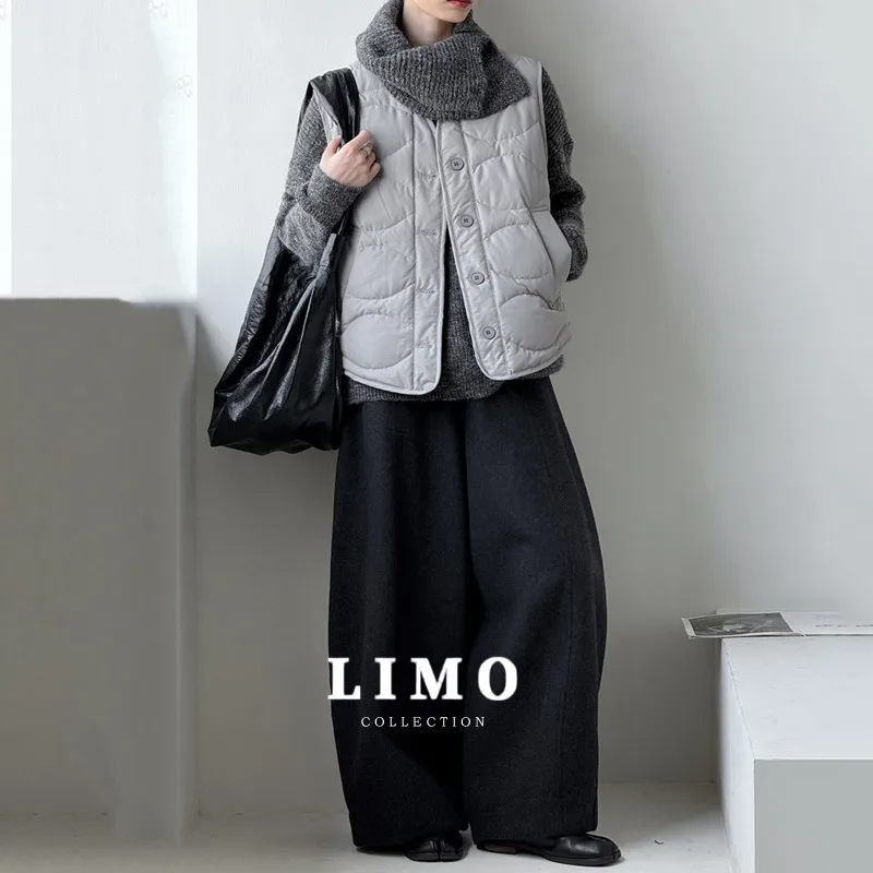

LIMO 2025 Autumn Quilted Puffer Vest for Women Lightweight Nylon Cotton Waistcoat Fashion Streetwear Outerwear