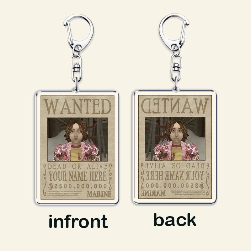 Creative Custom Wanted Poster Keychain Key Chain Photo Customized Image Picture Personalized Keyrings Friends BirthdayGifts