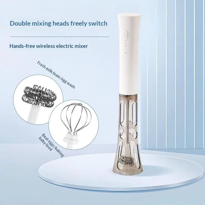 Milk Frother Machine Wireless Electric Mixer, Hands - Free 2 - In - 1 Whisk, 3 - Speed Rechargeable For Baking/Coffee Frothing view 4