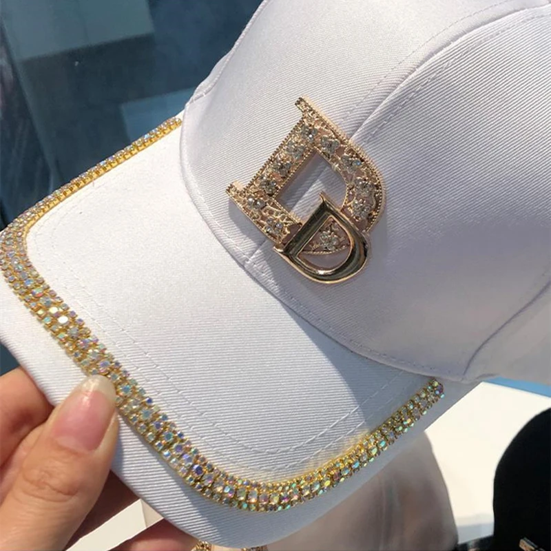 Luxurious Design Brand Diamond D Letter Baseball Caps For Women Men Summer Outdoor Sun Protection Hat Autumn Casual Ladies Cap