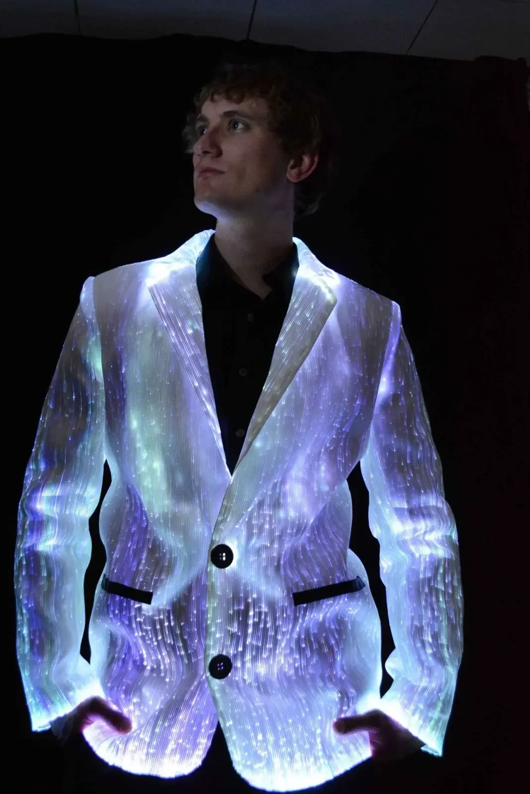 

Glow LED Blazer Fiber Optic Light Up Wedding Jacket Suit Men's Party Blazer Luminous Coat