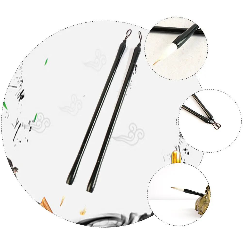 

Набор из 2 кистей для китайской каллиграфии: смешанный ворс, для рисования суми-э и акварели, высококачественная металлическая ручка, моющиеся.