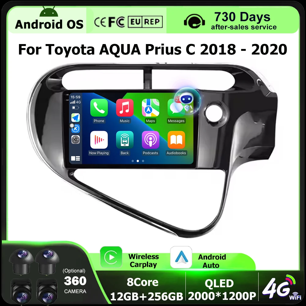 

Android Auto For Toyota AQUA Prius C 2018 - 2020 RHD Car Radio GPS Navigation Multimedia Player Bluetooth DSP Carplay Head Unit