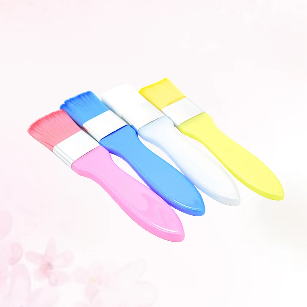 4개 메이크업 브러시 세트 페이셜 마스크 어플리케이터 미세 섬유 스킨케어 도구 머드 믹싱 부드러운 적용 페이스 마스크 도구 핑크