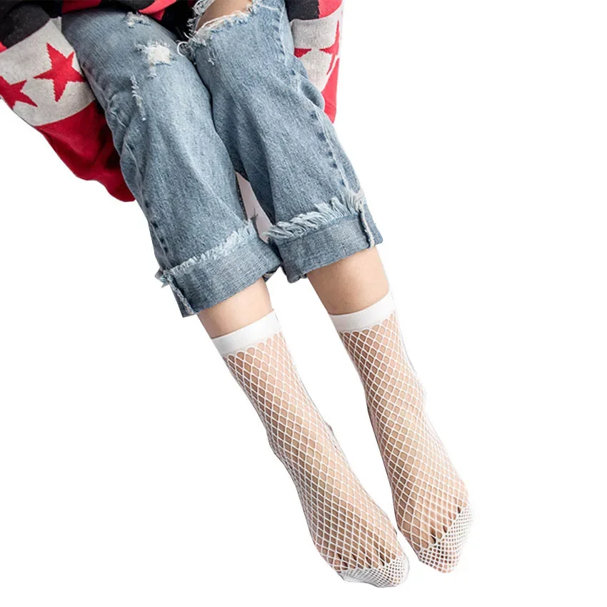 1 زوج فاسق النساء الفتيات مثير الأسود الجوف خارج تنفس شبكة صيد السمك الجوارب الإناث القوطية لمط قصيرة الجوارب الكاحل الجوارب #3