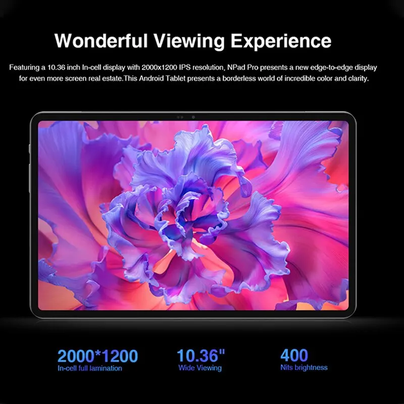 Планшетофон Android Pad Pro (8 + 8), 128 ГБ, 10,36 дюйма, 2k FHD + дисплей, UNISOC T616 восемь ядер, камера 13 МП, Type-C, 4G LTE