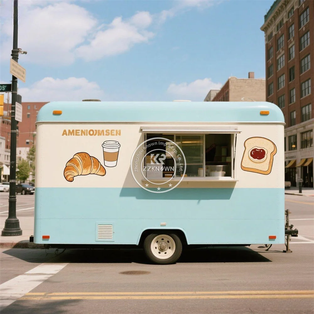 

Custom Food Truck Fully Equipped Coffee Bar Concession Coffee Kiosk Hot Dog Ice Cream Cart Food Trailer With CE