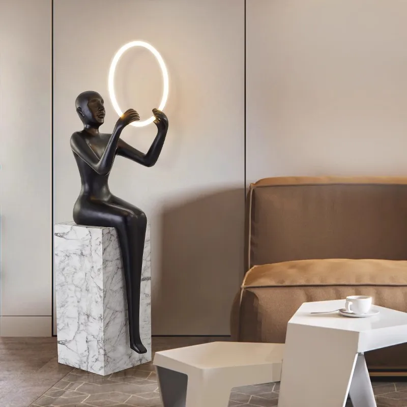 

Modern Minimalist Humanoid Vertical Abstract Sculpture Floor Lamp Sales Office Hotel Corridor Welcome Art Deco Ornament