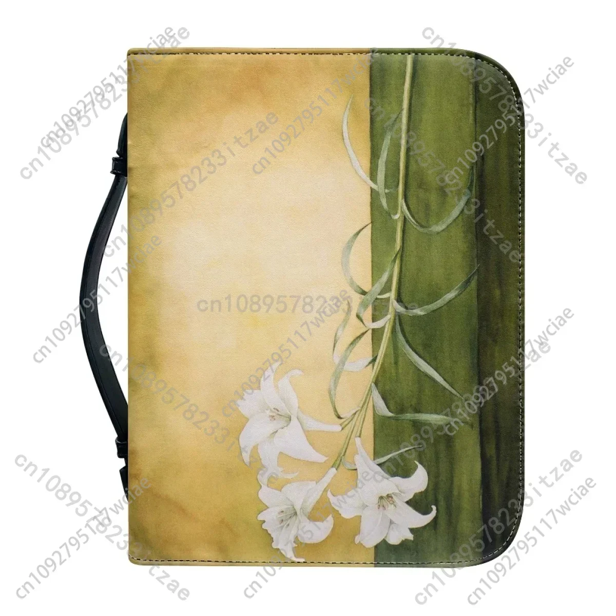 حقائب يد نسائية جلدية بمقبض بسحاب حقيبة الكتاب المقدس نقاء زنبق طباعة غطاء الكتاب المقدس حماية مقدسة كتاب الدراسة موضة جديدة #2
