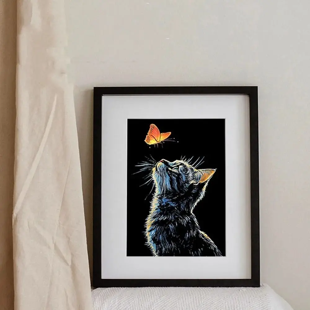 الإبداعية ورقة خدش اللوحة ورقة كيت تأثير مضيئة DIY قوس قزح الفن بطاقات بريدية خدش تصميم مضيئة الفن مجموعة هدية