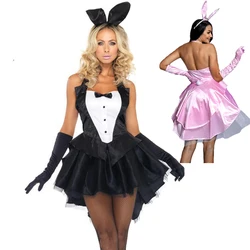 Plus Size Lady Bunny Girl Rabbit Costume Classic Magician Tuxedo Nightclub Outfit Cosplay Fancy Party Dress Carnival Halloween