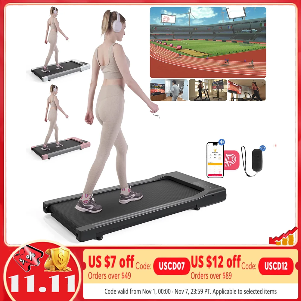 Gran oferta de cintas de correr 2 en 1 para el hogar/oficina, Control remoto, pantalla LCD, almohadilla para caminar de velocidad ajustable, máquina de ejercicio