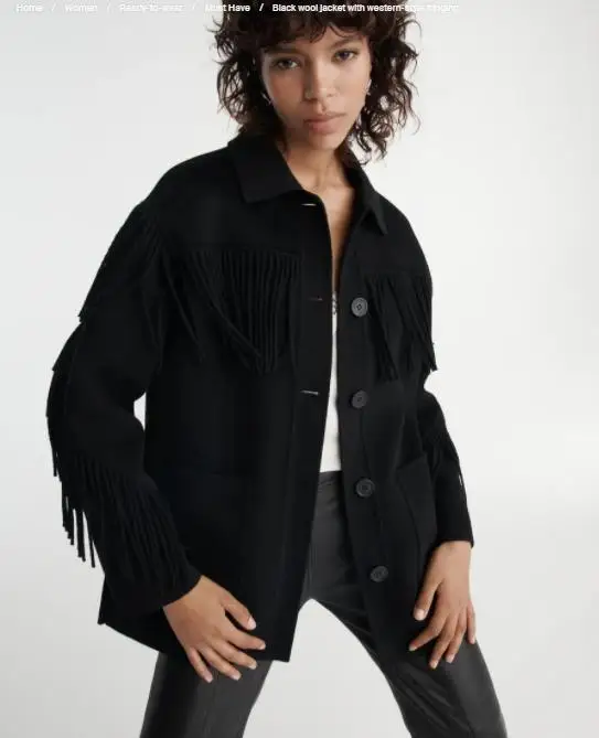 

Mimifa High-End Brand Pure Original Classic Tassel Double-Sided Hand-Stitched Woolen Coat Korean Sle Long Sve Coat