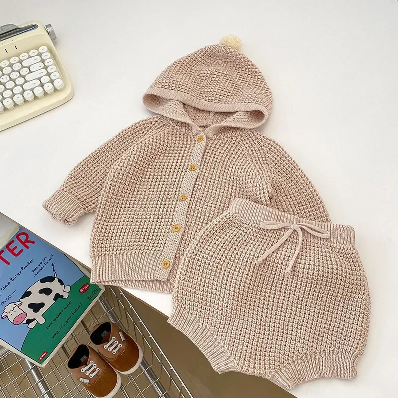 Camisolas De Bebê De Algodão Puro, Cardigans De Malha Infantil, Roupa Bardible Baby, Shorts Opção