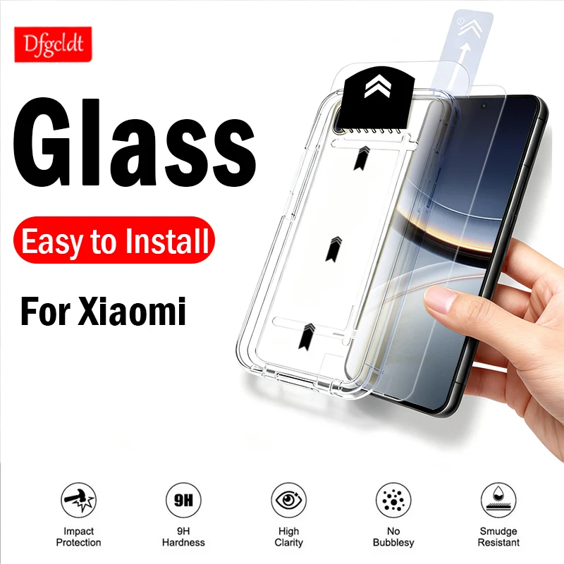 

1-2Piece Auto Installation Dust-free Tempered Glass for Xiaomi Poco F7 Ultra F6 F5 F4 F3 X7 X6 X5 X4 X3 Pro GT Screen Protectors