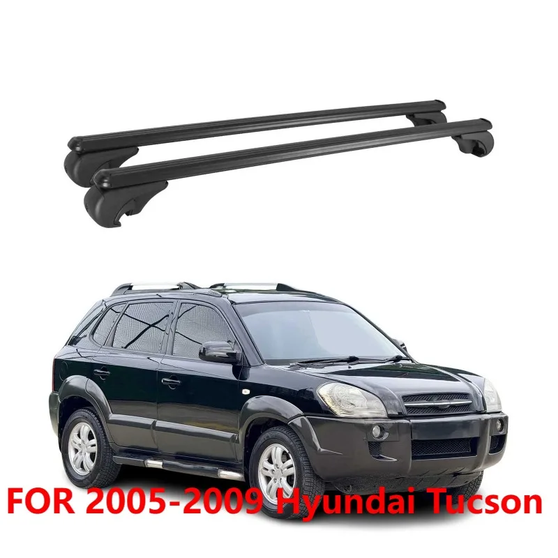 For 2005-2009 Hyundai Tucson Roof Rack Cross Bars Lockable Luggage Carrier Black