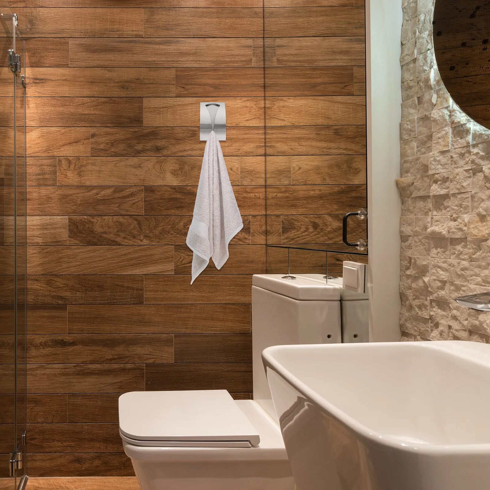 

Набор из 4 настенных крючков для полотенец, без сверления и гвоздей, для ванной комнаты, из нержавеющей стали, легко устанавливаются, выдерживают большой вес, для кухни