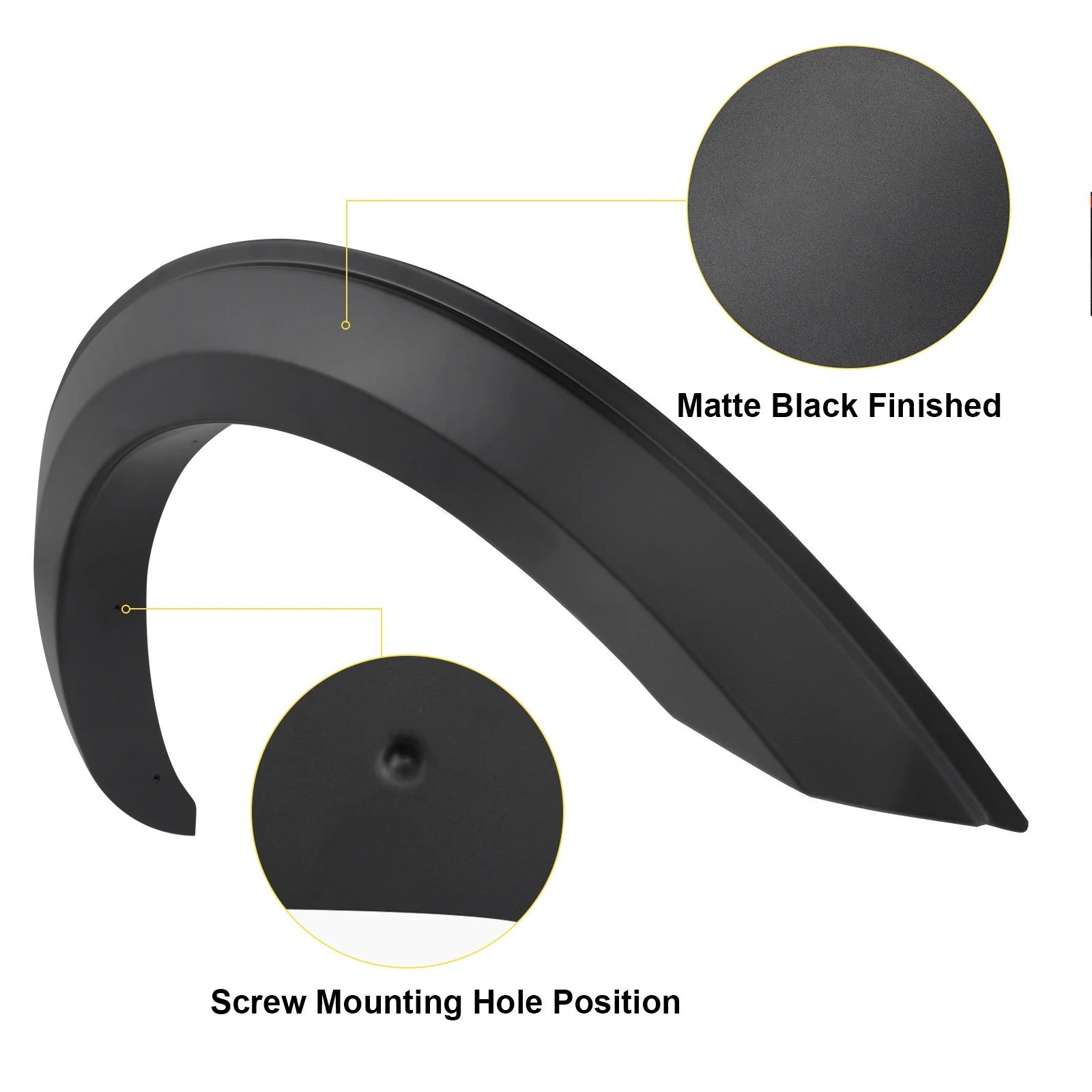 4 ''abs schlanke Kotflügel verbreiter ungen Kit breiter Radlauf für Ford Ranger Storm trak Thunder Wolftrak 2010-2015 mattschwarz 4x4 Zubehör – Detail 2
