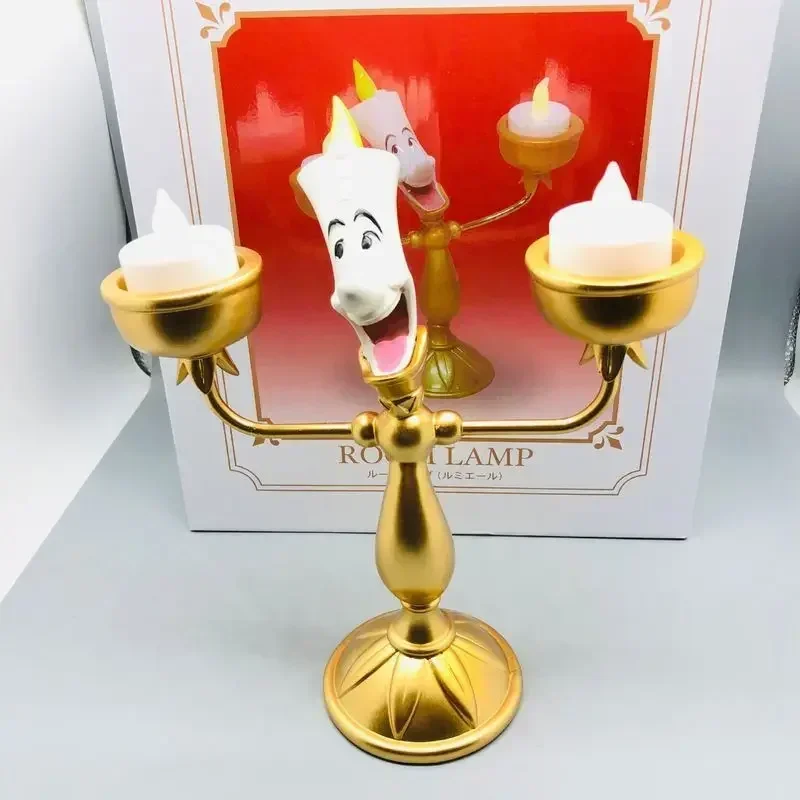 New Disney Beauty And The Beast Action Figures Cogsworth Mr Clock Lumiere Candle Lamp Statue Figure Home Decoration Model Toy view 4