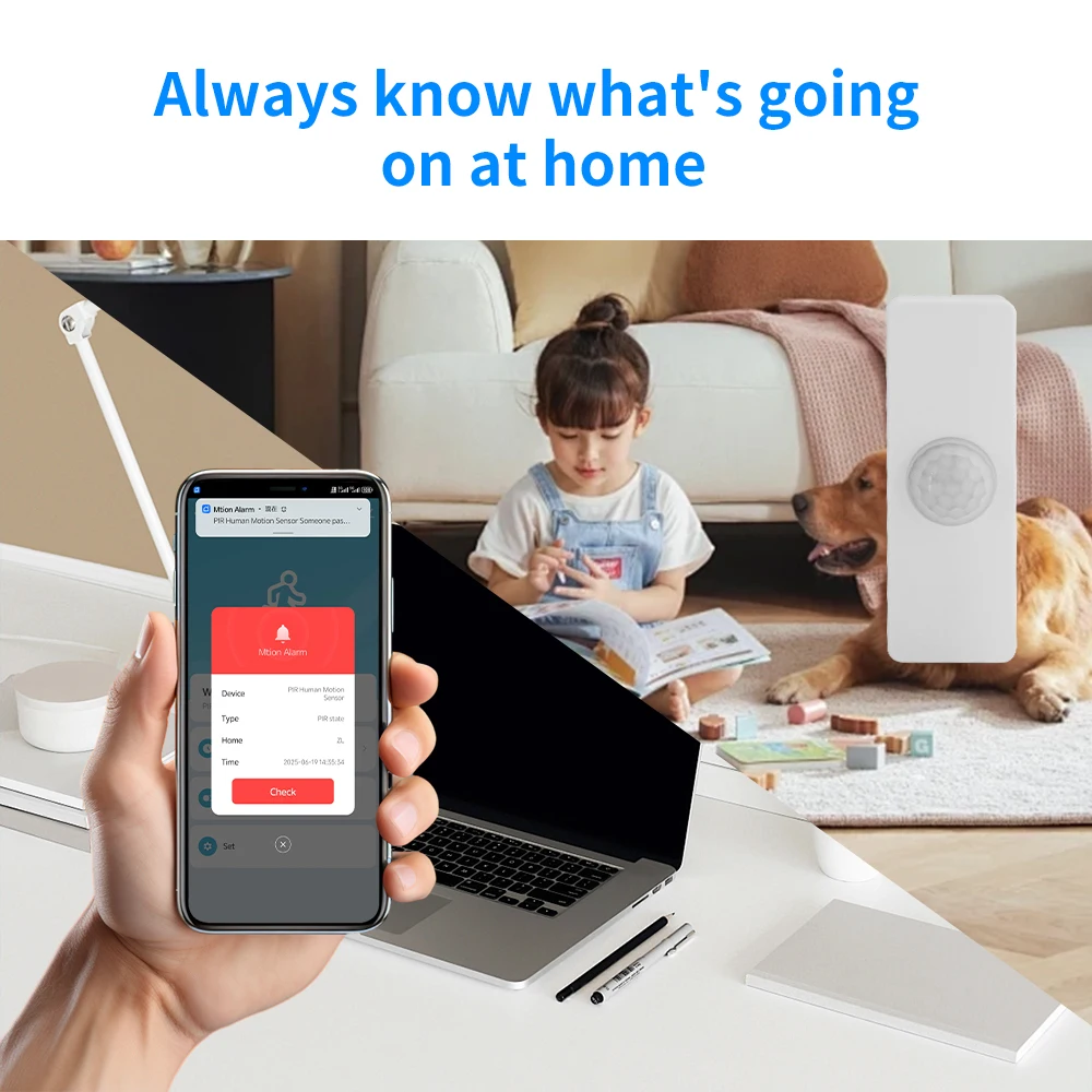 Tuya WiFi Smart PIR مستشعر الوجود المنزلي الذكي للتحكم عن بعد Dom يدعم Alexa وGoogle Home Assistant