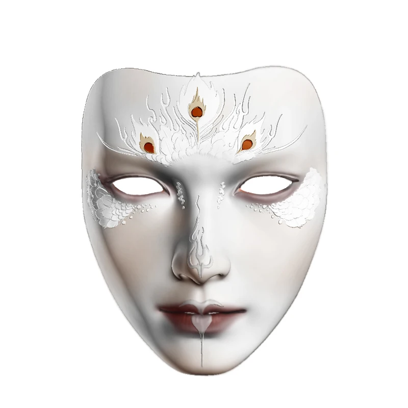 

New Male Emperor Mask Adult Ancient Style Han Chinese Clothing Halloween Party Dress up National Style Full Face Ball Art