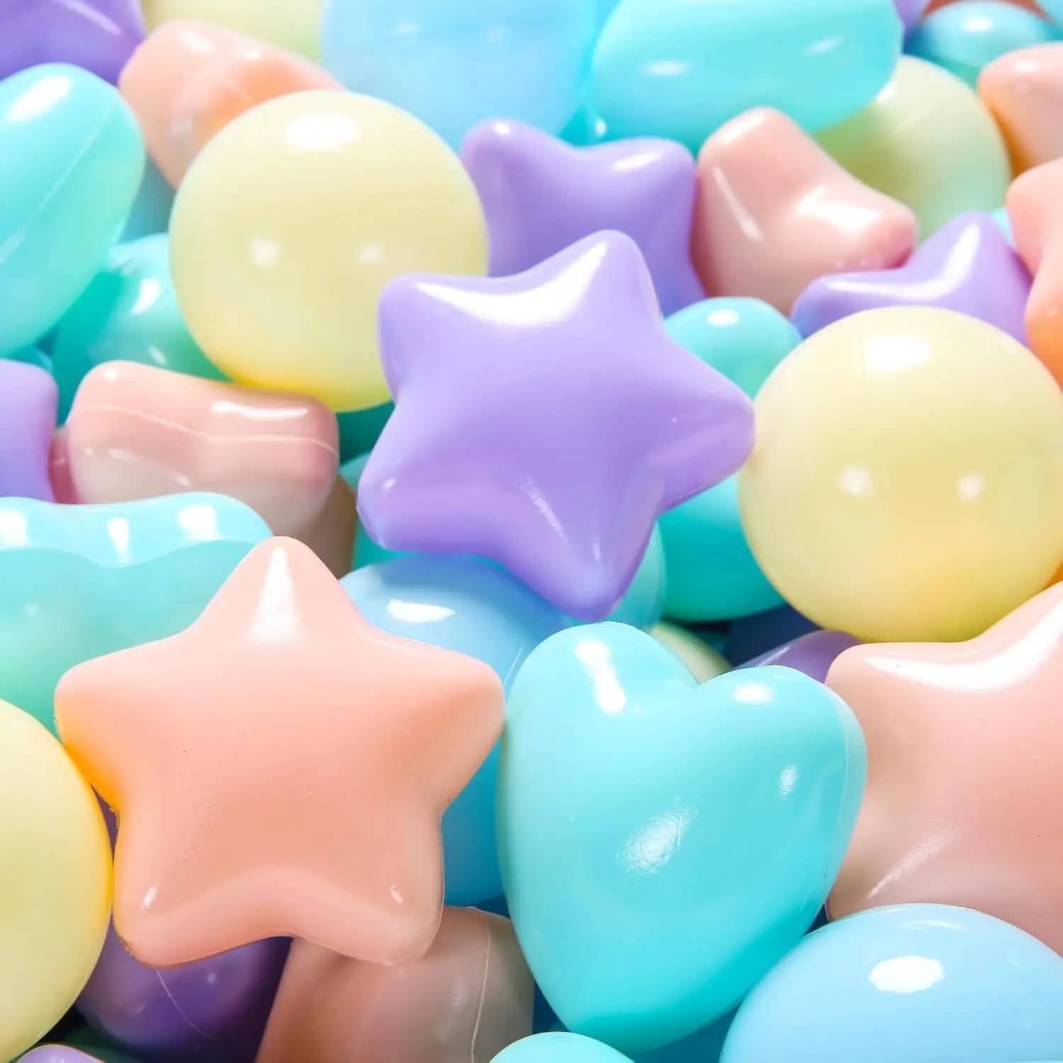 Piłeczki do basenu z kulkami 100 sztuk, 5 pastelowych kolorów, plastikowe piłeczki dla maluchów, bez ftalatów, bez BPA, odporne na ścieranie, zabawki wielokrotnego użytku.