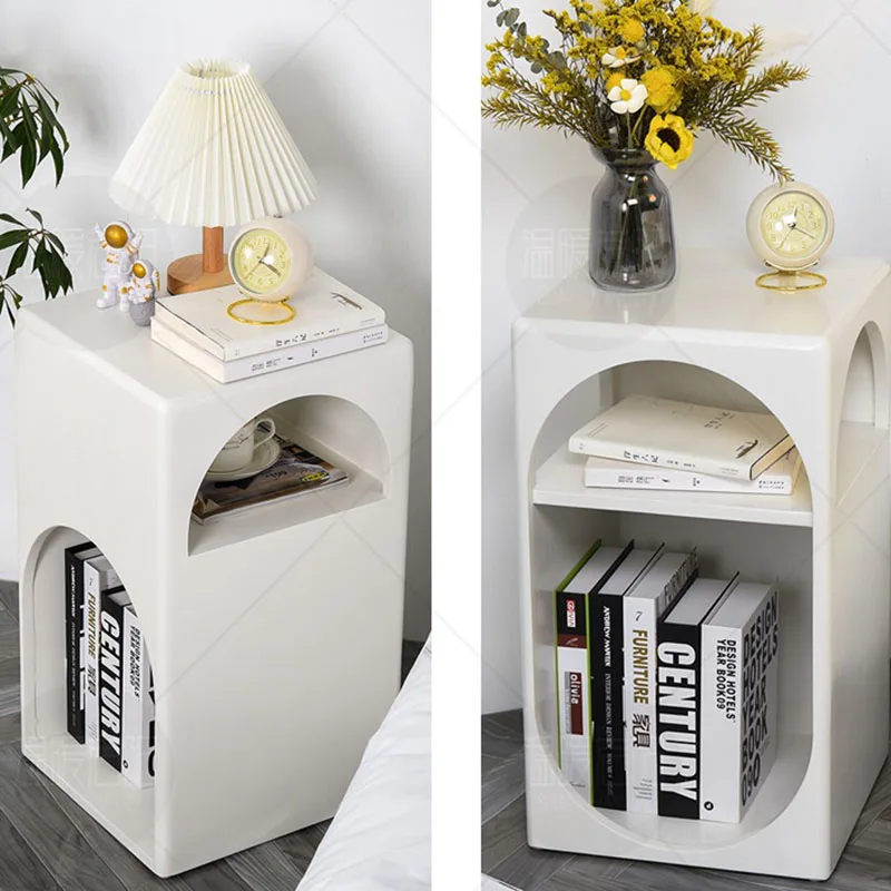 Bedside Tables Italian Nightstands for Bedroom White Storage Cabinet Narrow Modern Night Chests Furniture Luxury Locker Decor