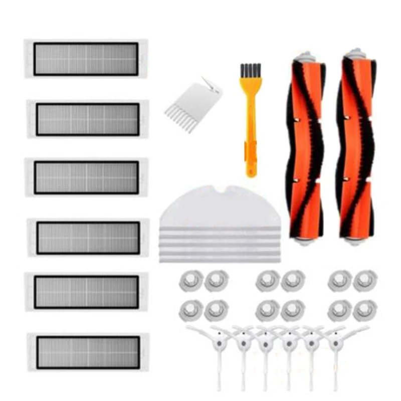 แปรงปัดด้านข้างตัวกรอง HEPA ม็อบถูพื้นสำหรับหุ่นยนต์ Xiaomi S50 S51 S55 S5 S6อุปกรณ์เสริมอะไหล่เครื่องดูดฝุ่น