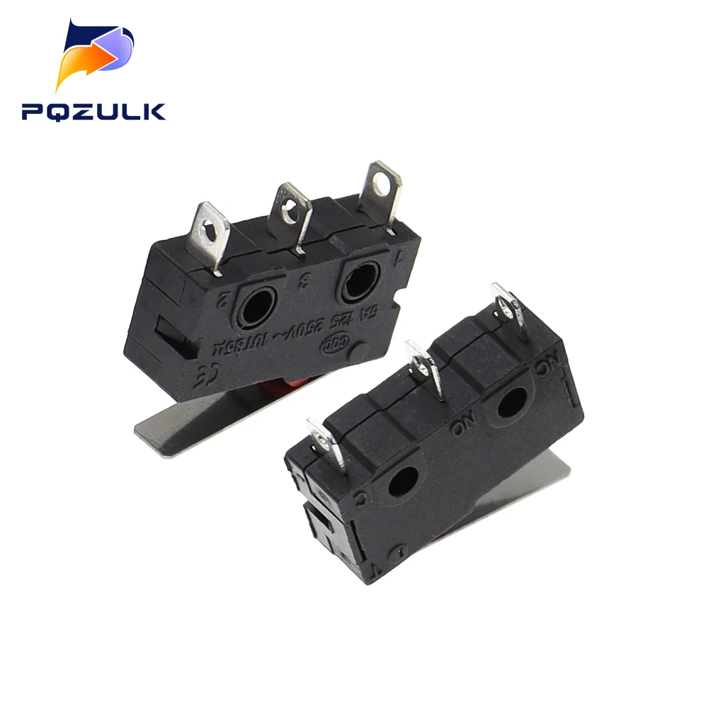 5PCS Limited Switch 3 Pin NO NC 5A 250VAC Micro Switch KW12 KW11-Z-2 Straight Lever Handle Length 16mm