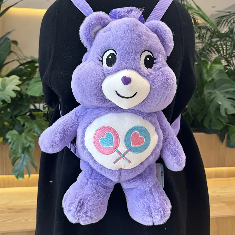 45Cm Anime dibujos animados Arco Iris oso de peluche de juguete Y2K creativo nuevo cuidado osos muñeca de peluche mochila moda Linda mochila regalo para amigos