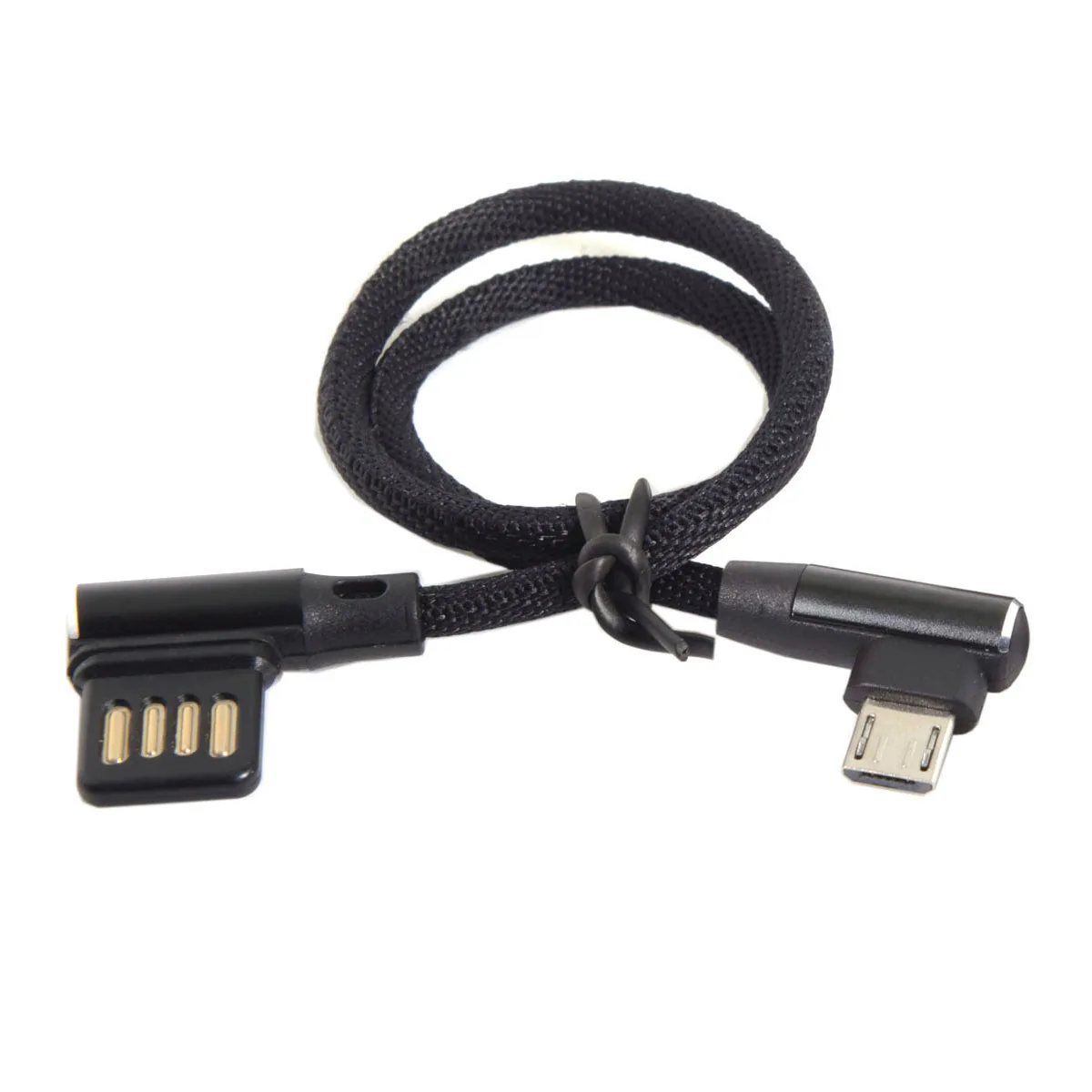 CYDZ  Micro USB 5Pin/USB-C 3.1 Type-C to Left Right Angled 90 Degree USB 2.0 Data Cable with Sleeve for Tablet & Phone 15cm