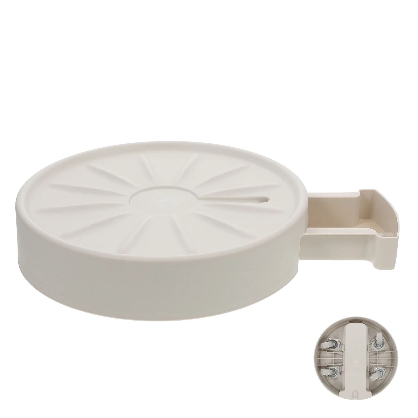 

Wheeled Planter Tray Round Dolly Beige Color Universal Wheels Removable Drawer Drainage Ventilated Flower Pot Holder Saucer