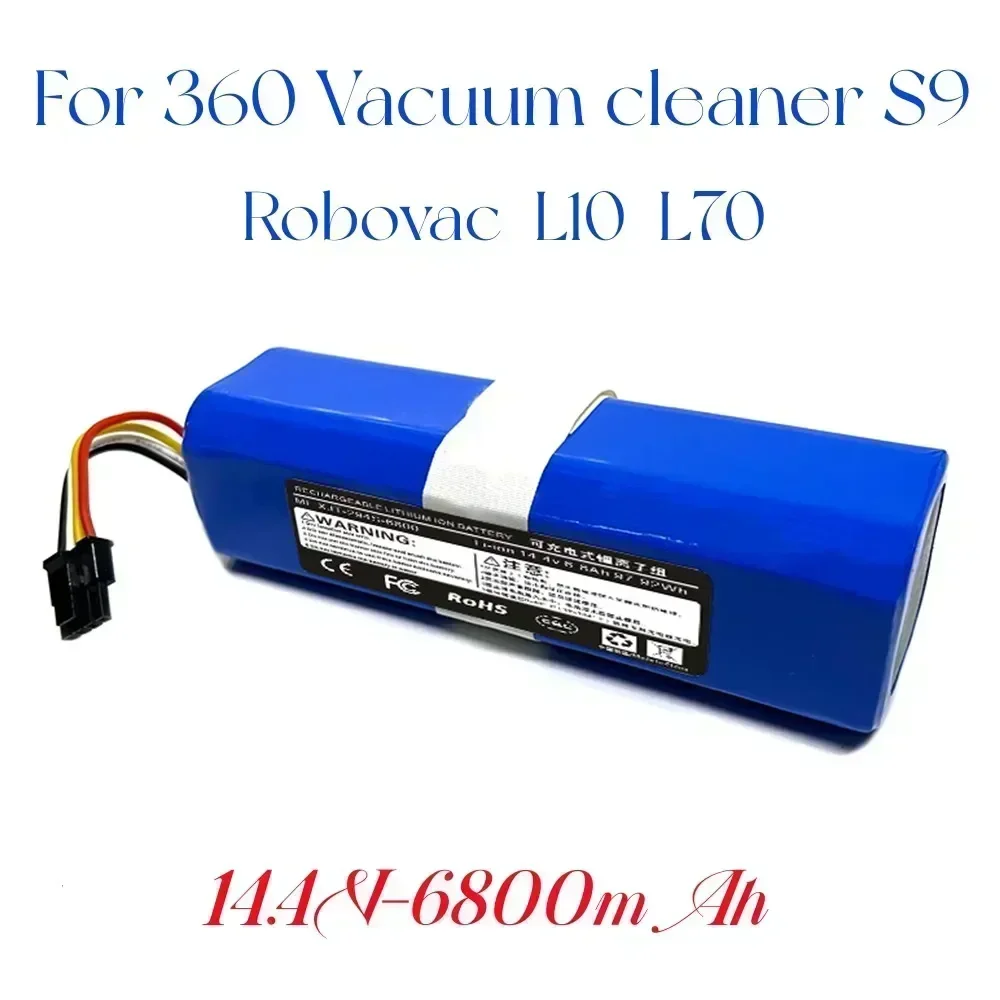 Suitable For Qihu 360.S9 Robot Vacuum Cleaner, Original Accessory. 18650 Rechargeable Lithium Battery, 14.4V-14.8V,. 6800mAh