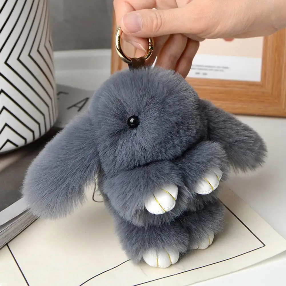 15 cm flauschiger Kaninchenfell-Pompon-Häschen-Schlüsselanhänger, weicher süßer Häschen-Schlüsselanhänger, künstliches Kaninchenfell für Mädchen, Tasche, Schlüsselanhänger, Pom 2026