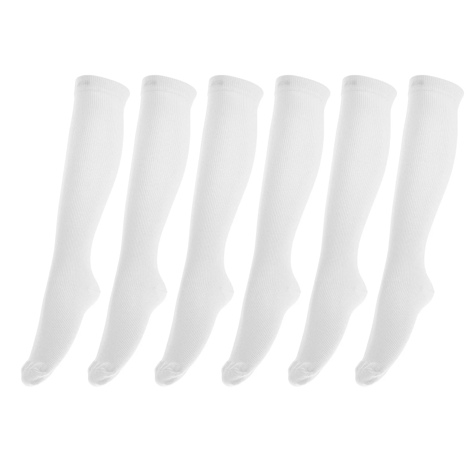 

3Pairs Renaissance Mens Compression Socks Breathable Moisture Wicking Long Running Jump Rope Wide Calf Support Socks