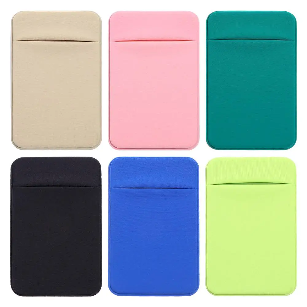 Card Sleeve Elastic Mobile Phone Card Bag Sticker Back Cover Phone Wallet Stick Phone Card Holder Cell Phone Pouch Wallet Case