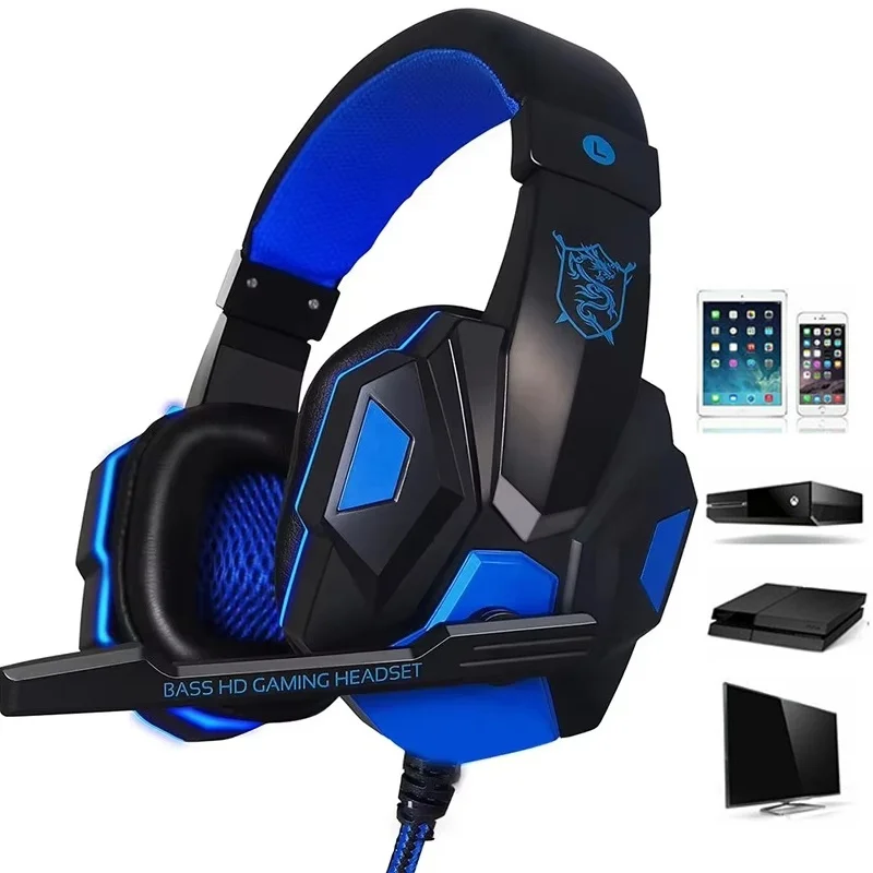 Casque de jeu filaire 3,5 mm avec microphone 120 °   Casque de jeu stéréo avec basses réglables pour PC, téléphone, ordinateur portable et ordinateur de bureau.