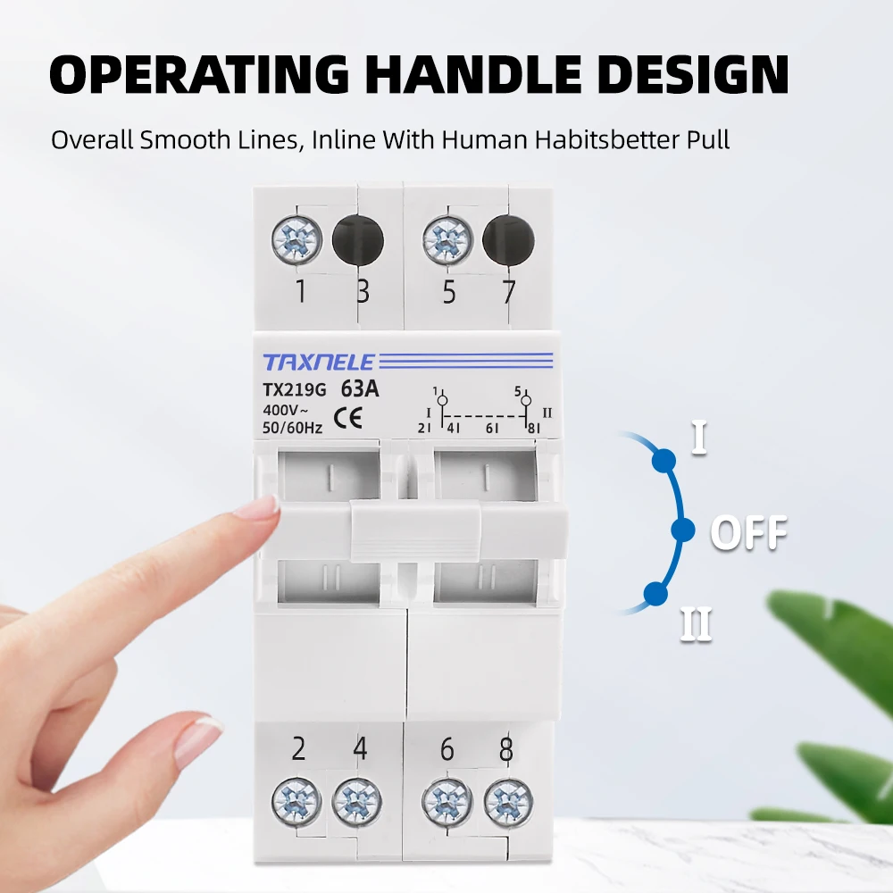 2P 40A 63A MTS ثنائي الطاقة دليل نقل عزل التبديل التعشيق قطاع دارة 230 فولت 400 فولت وحدات التحول التبديل #3