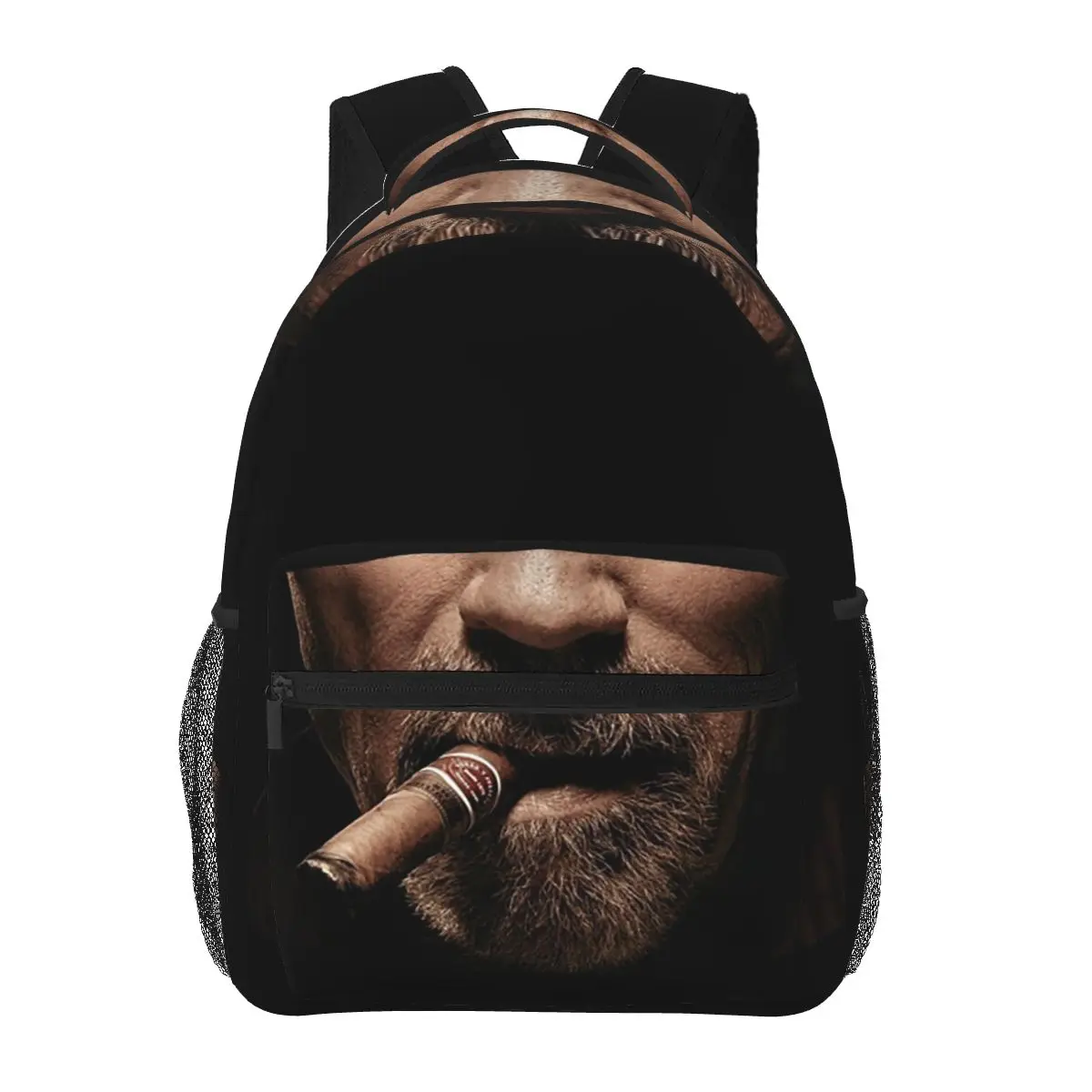 

Arnie CigarFace Backpacks Boys Girls Bookbag Students School Bags Cartoon Travel Rucksack Shoulder Bag Large Capacity