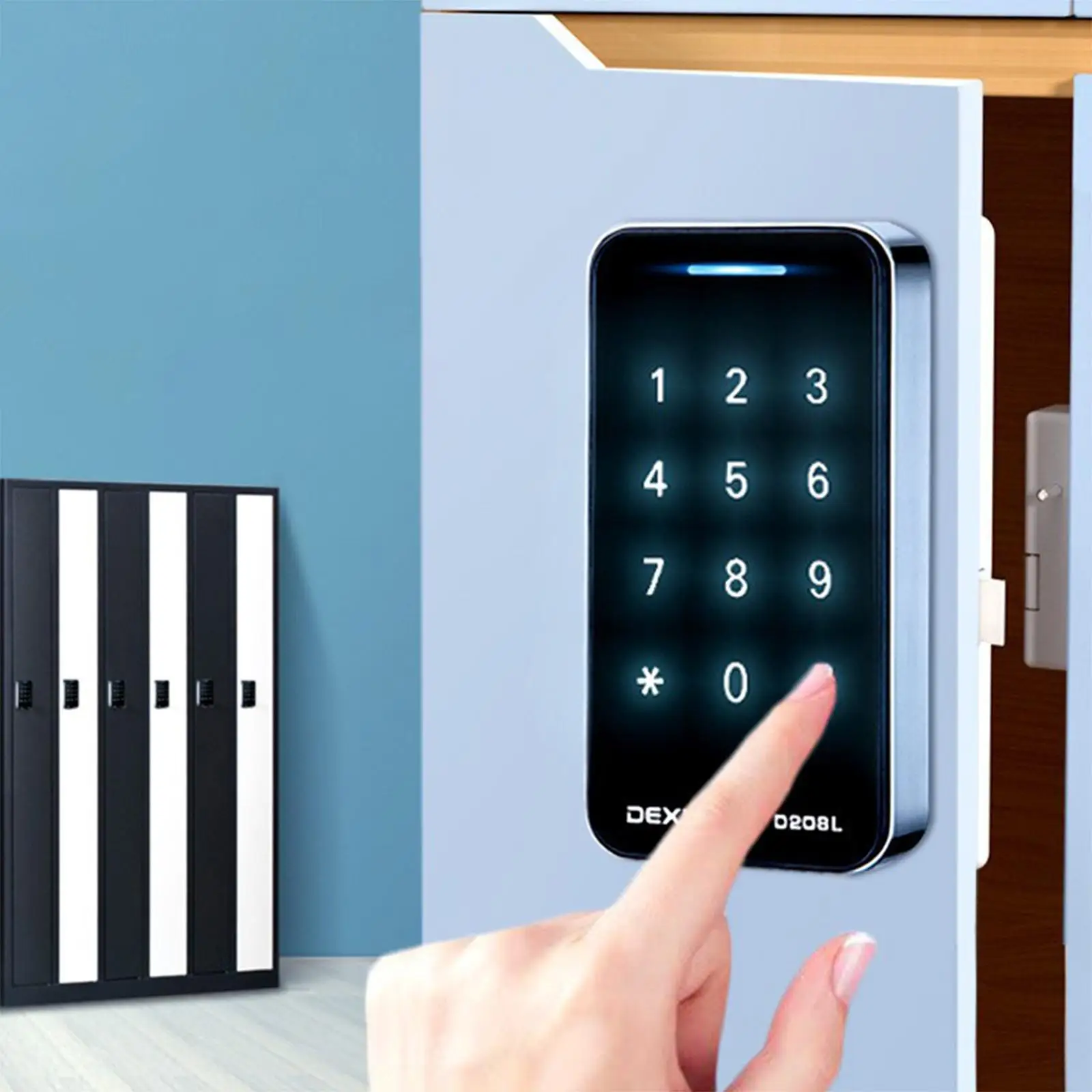 Smart Digital Password Lock Entry Touch Keypad Lock Wardrobe Coded Locker Electronic Cabinet Lock Kit for School Door Furniture