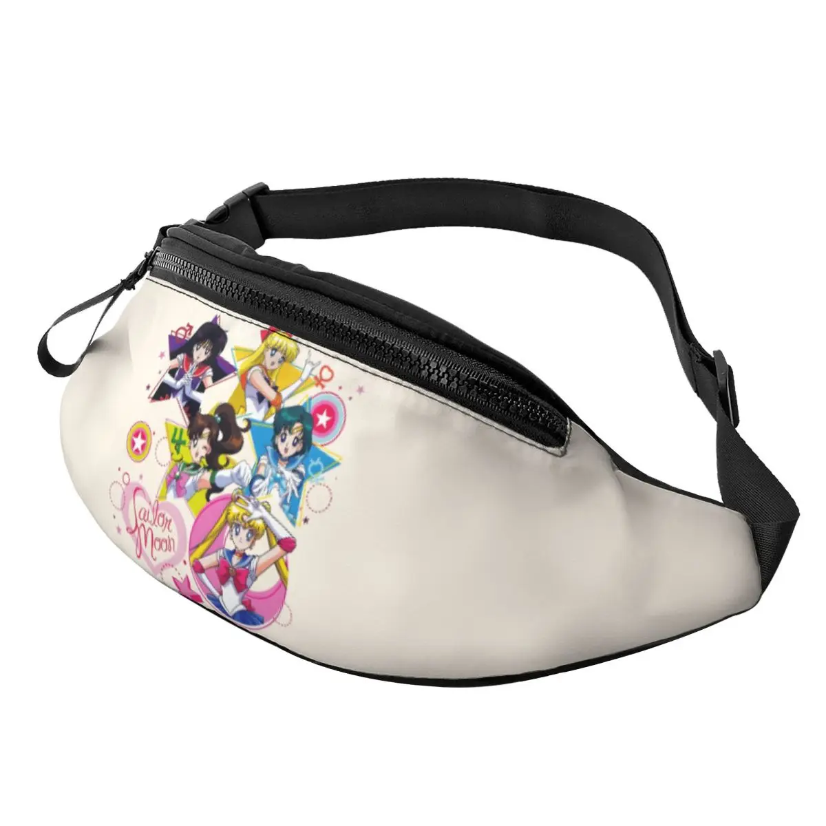 

Custom Sailors Anime Moons Fanny Pack Women Men Cute Cartoons Crossbody Waist Bag for Travel Hiking Phone Money Pouch