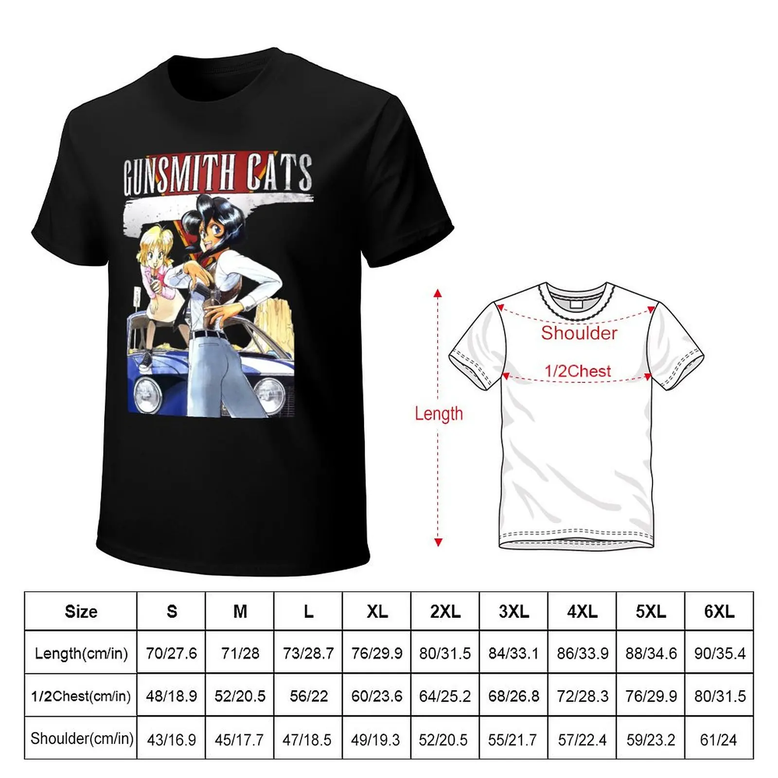 Vintage Gunsmith Cats T-Shirt Classic Print Short Sleeve Shirt