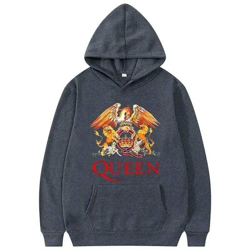 Fashion New Queen Rock Band Printed Hoodies Men Woman Oversized Hip Hop Hoodie Sweatshirts Pullovers Unisex Tracksuits Clothing