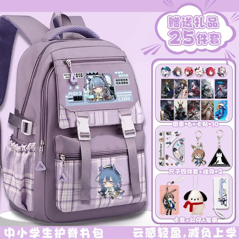 In Stock Anime Arknight Game 2026 Cos Nian Ling Dusk Shu Unisex 45x30x14cm Campus Sweet Storage Schoolbag Gift
