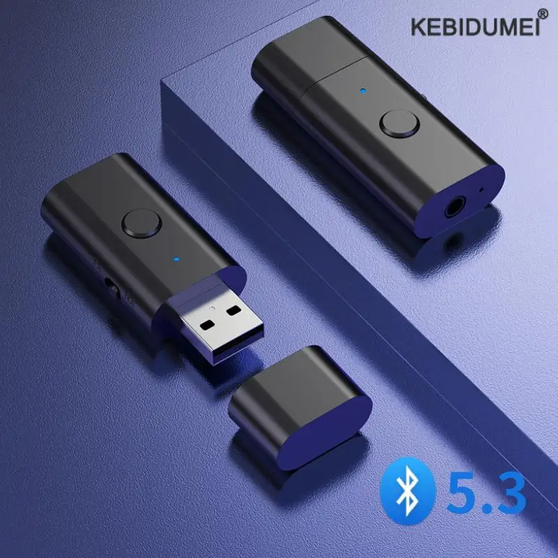 2 في 1 بلوتوث سيارة محول بلوتوث 5.3 5.0 ستيريو الارسال استقبال اللاسلكية 3.5 مللي متر Aux جاك محول سيارة عدة Mic